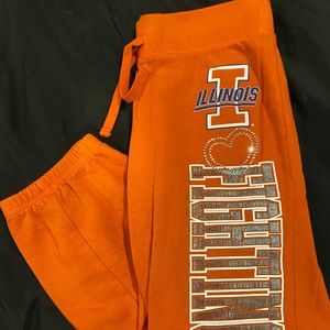 Fighting Illini orange crop sweatpants